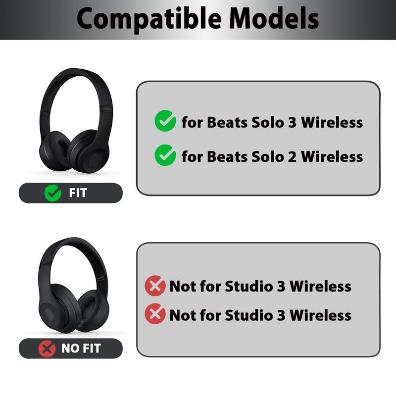 Adhiper Solo3 Earpads Replacement, Ear Pads Cushions Compatible with Beats Solo 2 & Solo 3 Wireless On-Ear Headphones, Solo2 Solo3 Earpads with Soft Memory Foam & Protein Leather(Dark Purple) - Image 5